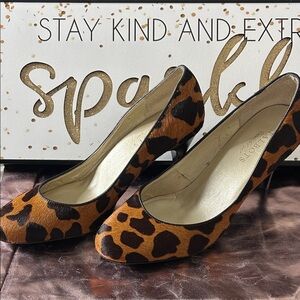 Talbots Brown and Black Animal Print Heels #6201